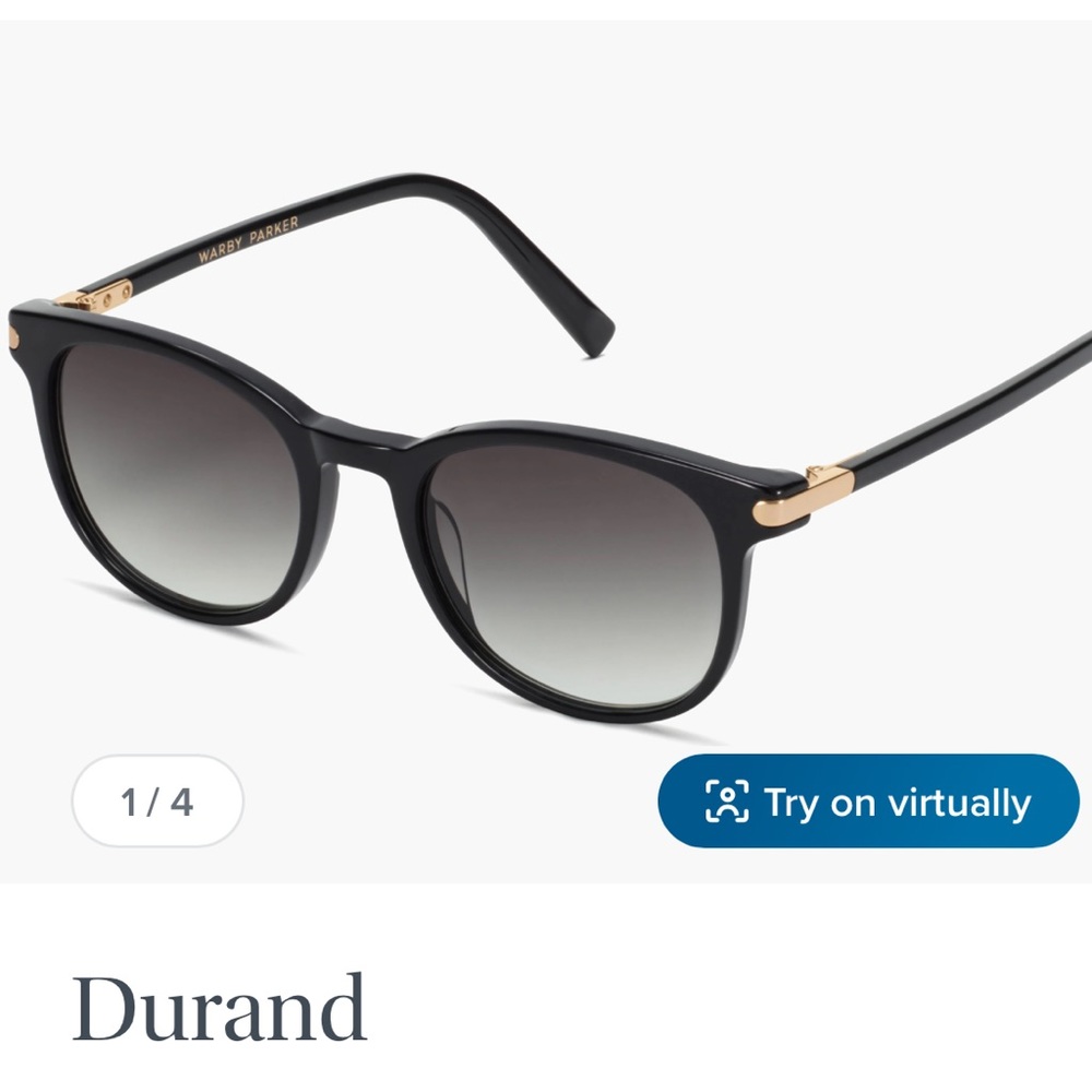 Warby Parker Durand Sunglasses in Jet Black/Gold (no prescription)
